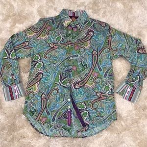 Robert Graham Embroidered Flip Cuff - M